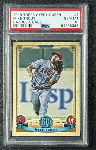 MIKE TROUT PSA 10 2019 TOPPS GYPSY QUEEN #1 BAZOOKA BACK ANGELS 6383