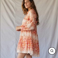 NWT Christy dawn the Adeline dress in sunset gladiola - orange pink floral large