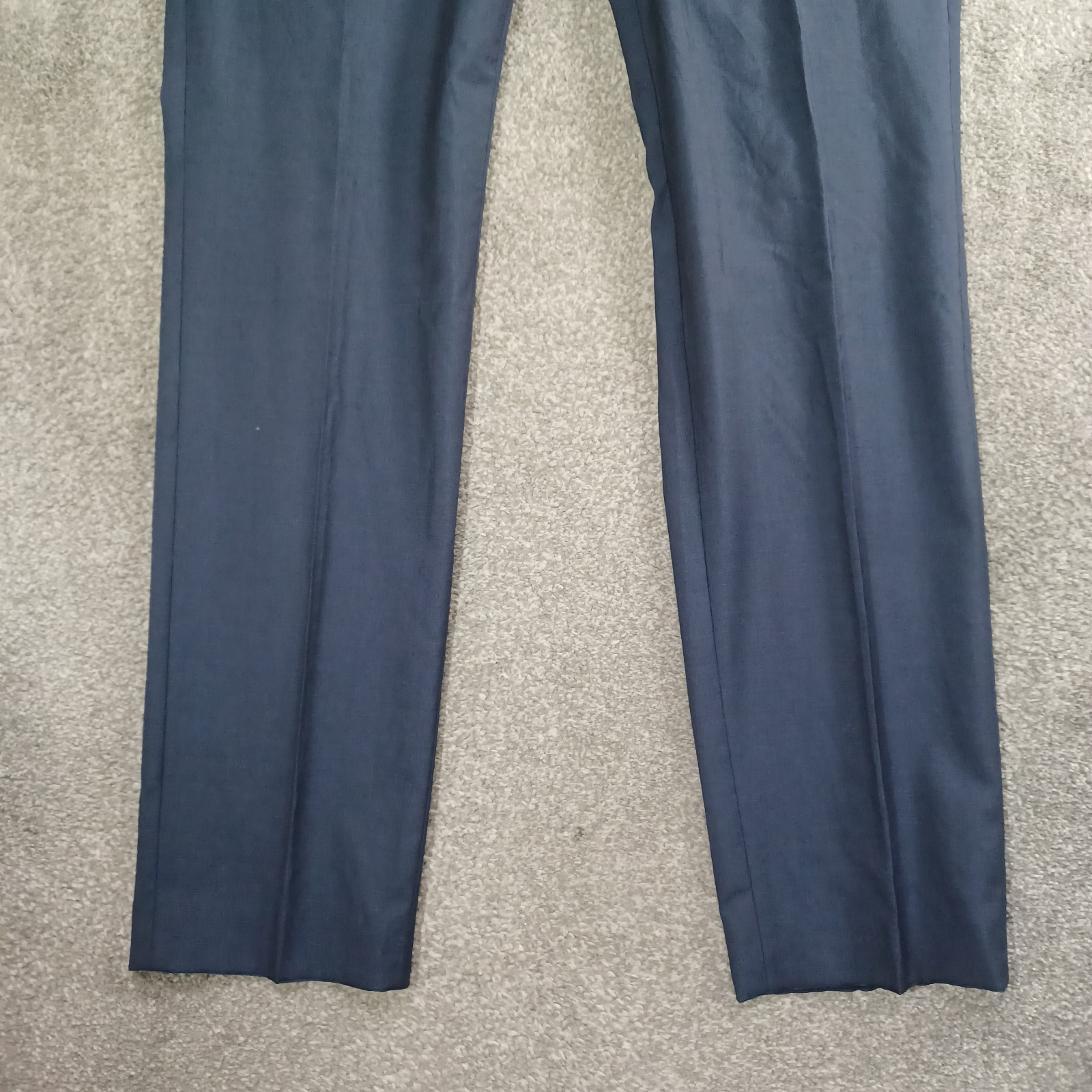 Hugo Boss Trousers Mens W34 L33 Wool Silk Blend Dark Blue Zip Fly thumbnail 3