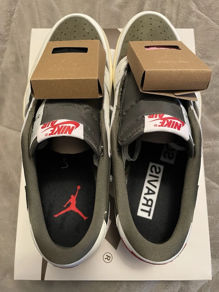 Size 9 - Travis Scott x Air Jordan 1 Retro OG SP Low Reverse Olive / Medium... - Image 4 of 4