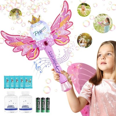 Princess Bubble Wand,Bubble Machine for Kids Girls,Music & Light Up Bubble Blowe