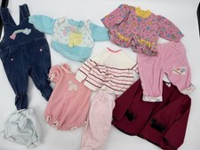 Vintage Baby Girl Clothing Lot 9 Piece Outfits Rompers Pink Navy infant