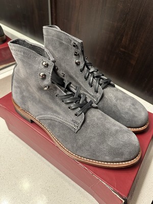 Wolverine 1000 Mile Boots 11.5 Gray Suede New Made in USA Authentic Lace Up
