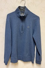 Vineyard Vines Men's Saltwater Quarter-Zip Pullover in a blue cotton Sz S