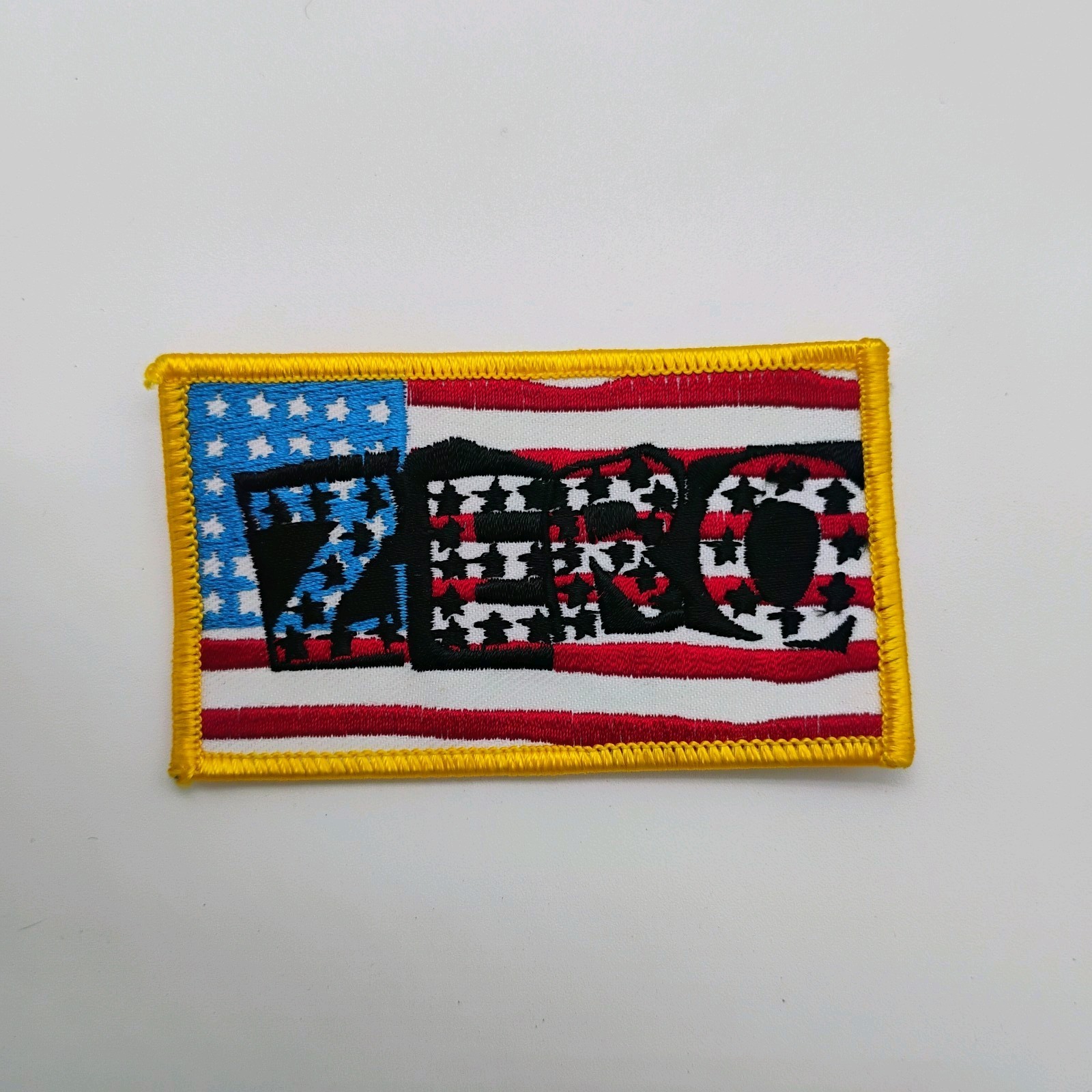 American Flag Iron On Patch Vtg 1990's Y2k Surf Punk Retro S