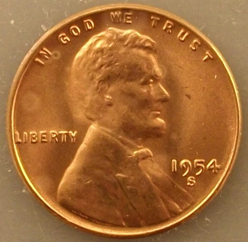 1954 S LINCOLN WHEAT CENT RED CHOICE/GEM UNC BU COIN