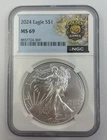 2024 - United States American Silver Eagle NGC Graded 69 - .999 Silver 1 Ozt