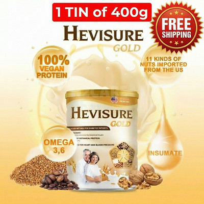HEVISURE GOLD Nut Milk 400g Diabetic Formula, Vegan Protein, 11 Nuts, Omega 3&6