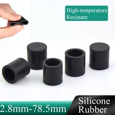Black Round Silicone Rubber End Cover Caps Dust Cap For A 2.8mm-78.5mm Pipe Tube