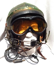 USN USMC Pilot & Aircrew H-4 Gentex Helmet Complete With Boom Mike & USN Goggles