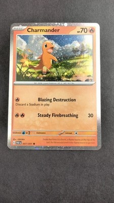 Pokemon Card TCG Charmander Cosmo Holo 007/091 Holofoil Foot Swirl