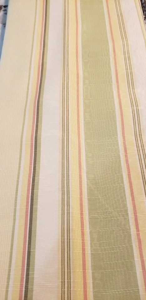 2 Pares/4 Paneles CORTINAS DE CAMPO Marca Moire Amarillo Verde Rosa Rayas 50x84 Cortinas Foto 3 de 4