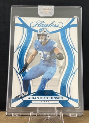 2025 Panini Flawless Aidan Hutchinson Aquamarine #19 /3 Lions