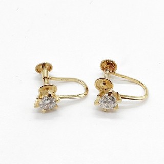 NO TARIFF Jewelry Earring Natural Diamond 0.5ct Gold 4111296