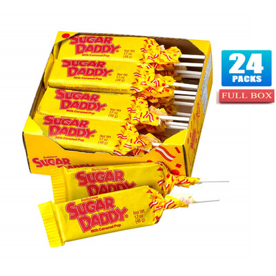 24x Packs Sugar Daddy Milk Caramel Pops -1.7oz Each