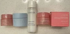 4pcs LANEIGE Set: Water Bank Blue Hyaluronic Moisturizer, Toner, 2x Lip Masks.