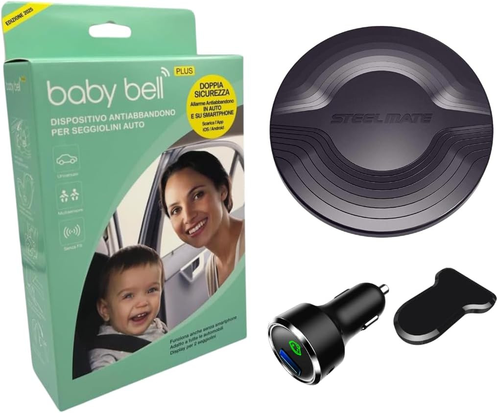 BABY BELL plus EDIZIONE 2025, Dispositivo Antiabbandono Auto, anti Abbandono Seg