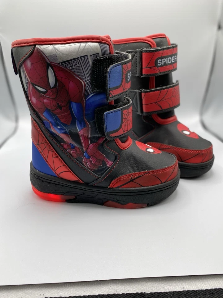 Marvel ребенка ясельного возраста крючок и петля середины икры зимние ботинки свет вверх Spider-Man - Изображение 3 из 4