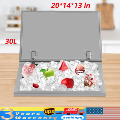Drop In Ice Chest Bin Wine Chiller Cooler with Cover Home Kitchen 20x14x13Inch
