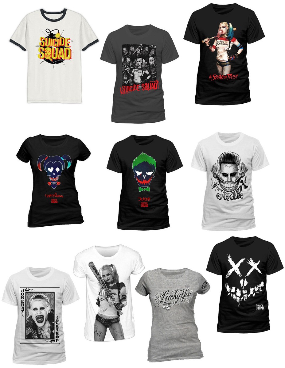 SUICIDE SQUAD OFFICIAL Movie T-SHIRT Harley Quinn Joker Deadshot