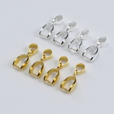 100pcs/lot 16mmx6mm Silver/Golden Pendant Pinch Bails Wholesale Jewelry Findings