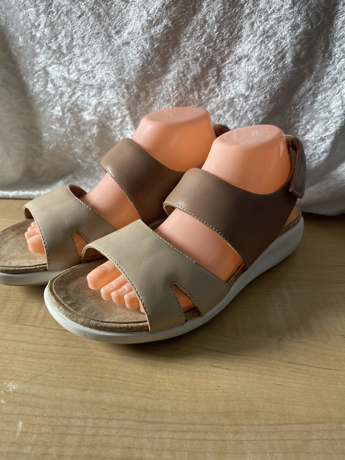 Sandali donna Clarks destrutturati marroni comodi cinturini regolabili misura 9 5 M