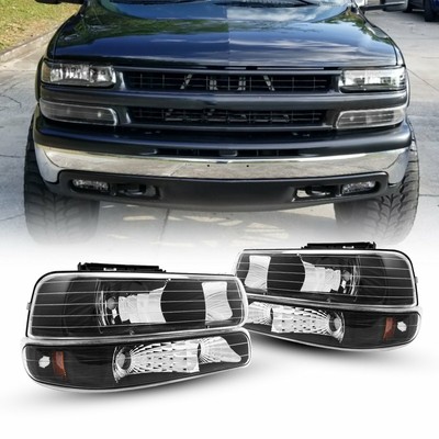 Torchbeam Headlight Assembly Black Housing For 1999 2002 Chevrolet Silverado Ebay