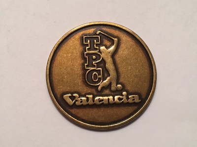 Vintage Rare TPC Valencia 1'' Flat Coin Style Golf Marker - A Beauty!