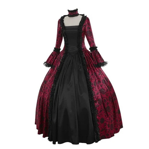 Hot Retro Damen Mittelalter Viktorianisches Kleid Kostüm Party Renaissance Kleid - Picture 17 of 30