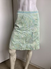Talbots Petites size 6P A-line knee length skirt multicolor fern leaf pattern