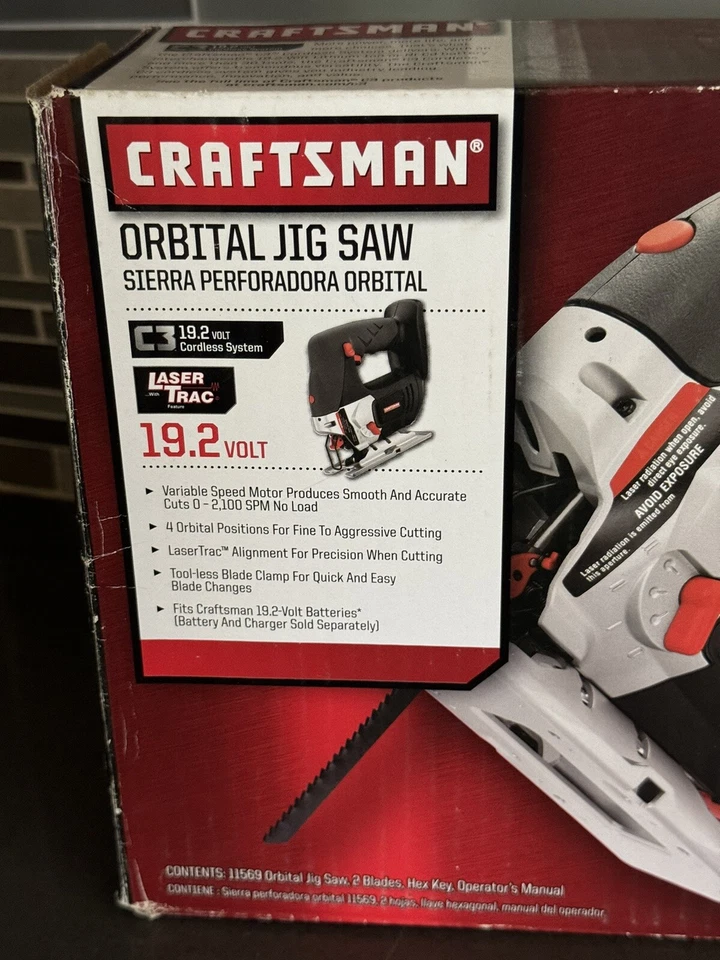 Craftsman 11569 C3 19.2V Orbital Jig Saw with Laser Trac - Part # 11569 - Image 2 of 4