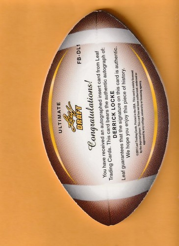 Derrick Locke Kentucky Wildcats AUTO 2011 Leaf Ultimate Draft Football 1/49 14E - Picture 2 of 2