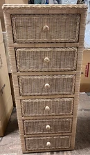 Honey Wicker 6- Drawer Lingerie