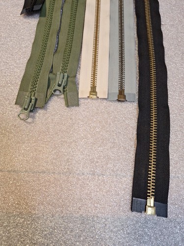 YKK  Brass Plastic Separaratio Zippers Lot Set Of 8  Heavy Duty  - Picture 5 of 12
