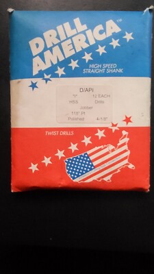(12) Drill America D/API Premium Quality Jobber Drill Bits 11/64'' 118 degree Pt
