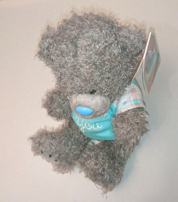 TATTY TEDDY Just For You CELEBRATION CUDDLY BEAR TOY Turquoise T-Shirt PLUSH - Image 4 of 4