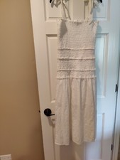 ASTR The Label Lace A Line Midi Dress White Women Sz M Sleeveless