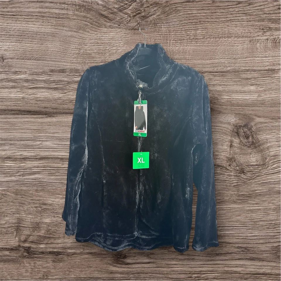 Chaqueta de felpa/difusa 32 Degrees para dama - negra - XL