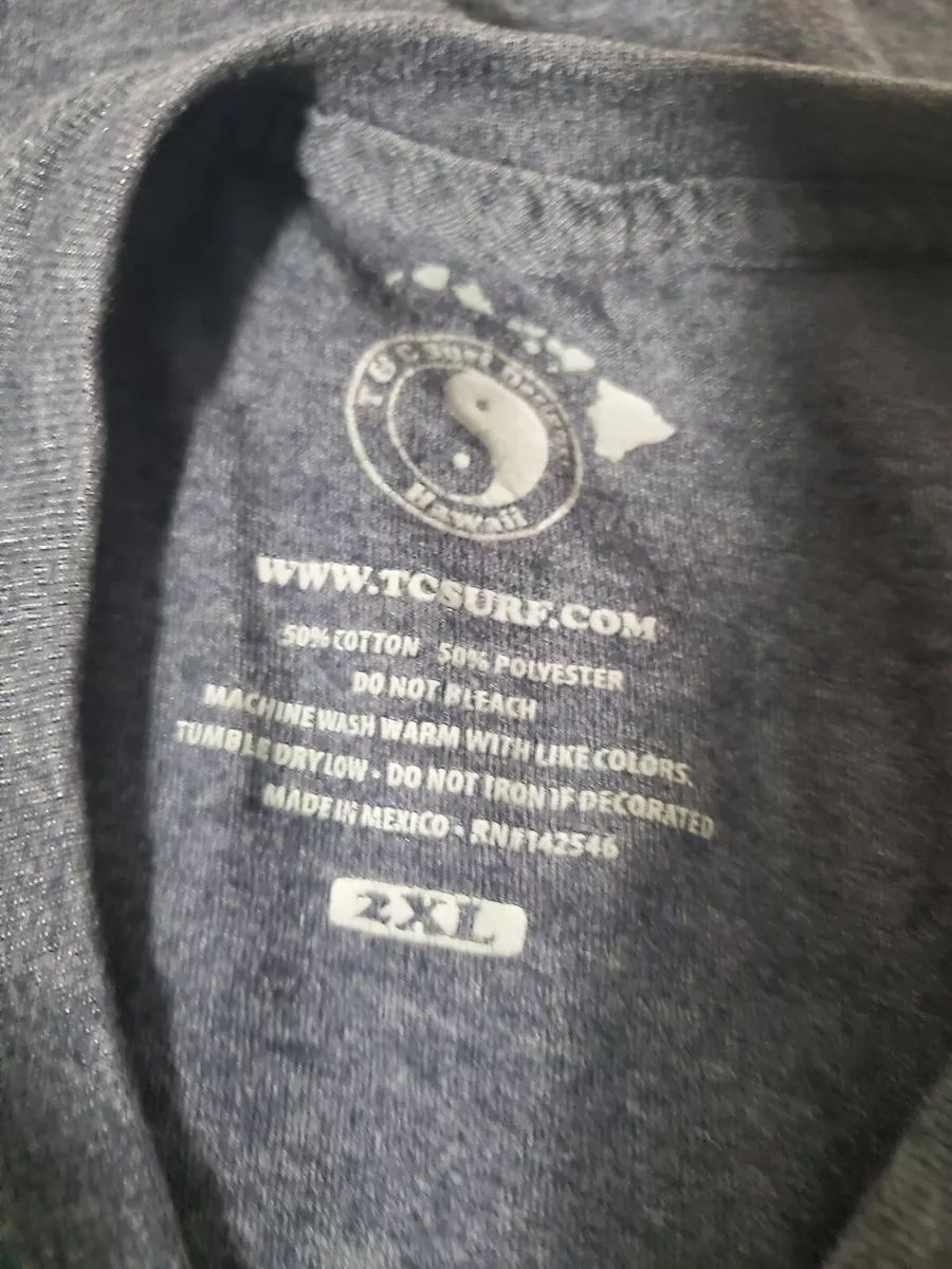 TC Surf Surfing T shirt Size 2XL Yin Yang Balance Blue Gray eBay