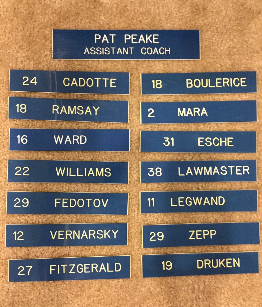 Mark Cadotte Plymouth Whalers Lockerroom Nameplate