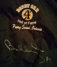 Autographed Bobby Orr Hall of Fame Black and Yellow XL Windbreaker