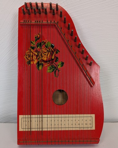 Vintage German Goldon Music Lap Harp Zither 21 String Musical Instrument