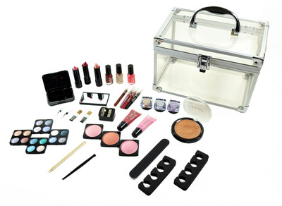 CC-B221 Shanyshine Carry All Trunk Cosmetic Makeup Kit Gift  Set