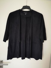 Amisu 36 Mantel Jacke Poncho Kimono schwarz Velourslederimitat