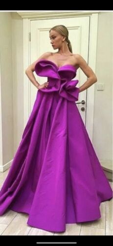 Fouad Sarkis Couture Dress Gown Sz 8 Magenta Color