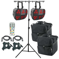 Chauvet DJ Wash FX 2 Effect Party Lights 2 Pack  Remote  T-Bar Tripod Package