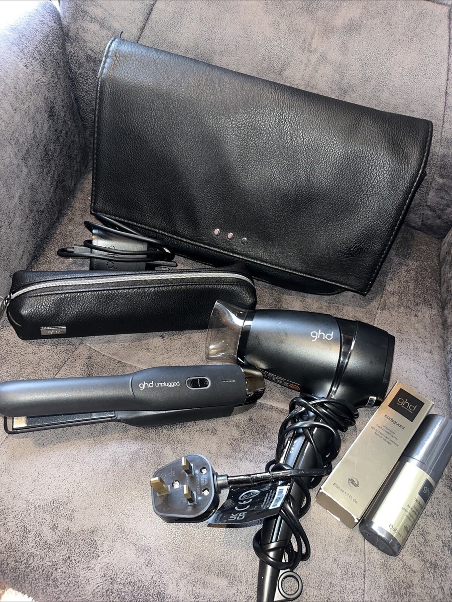 GHD unplugged travel gift set, Hair Straightener, Hairdryer, UK