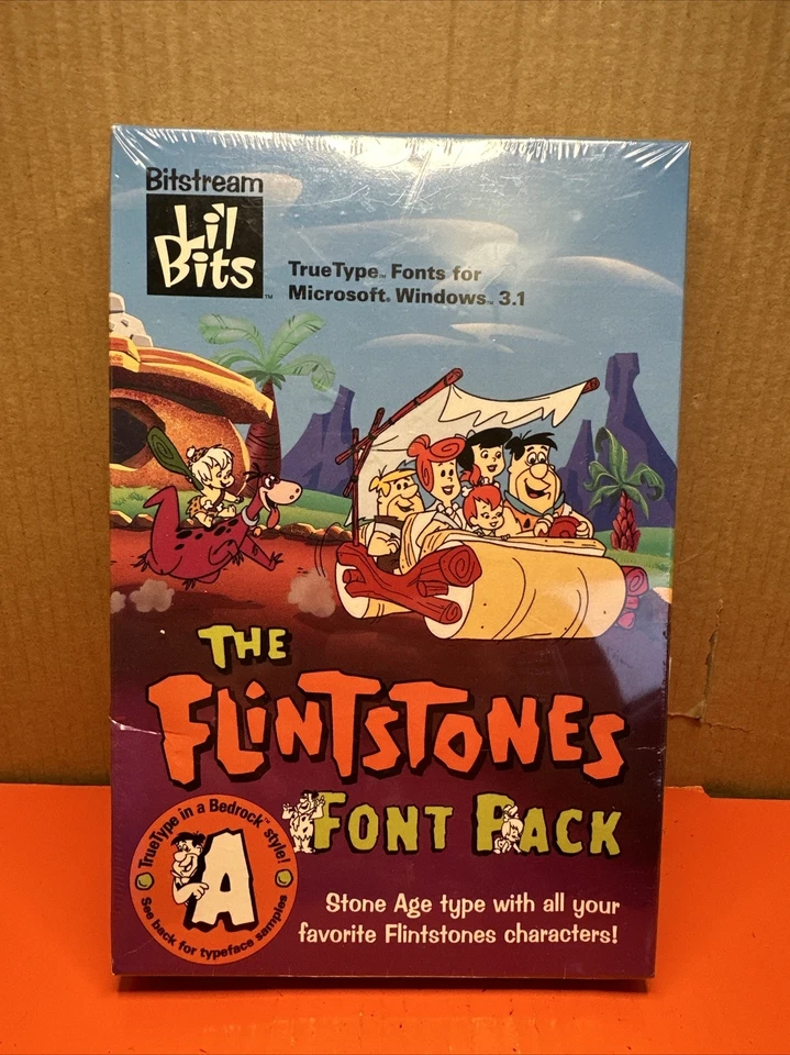 1992 The Flintstones Font Pack MS-DOS /Windows 3.1 Computer Hanna-Barbera Sealed - Image 2 of 4