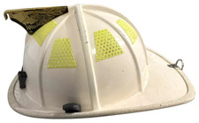Cairns HELMETS 1000 A-TRD White Firefighter Helmet w/Brass Eagle