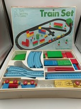 Vintage ELC Train Set Wooden Train Figures Scenery Plastic Track 70's.